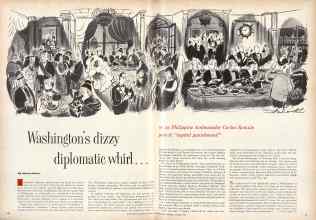 Better Homes & Gardens October 1958 Magazine Article: Washington's dizzy diplomatic whirl . . .