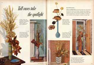 Better Homes & Gardens October 1958 Magazine Article: Tall vases take the spotlight