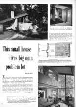 Better Homes & Gardens December 1958 Magazine Article: This small house lives big on a problem lot