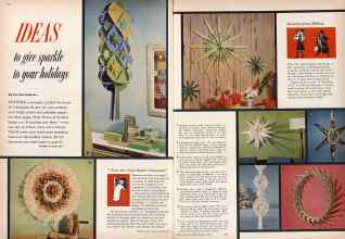 Better Homes & Gardens December 1958 Magazine Article: IDEAS to give sparkle to your holidays
