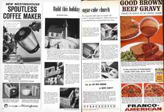 Better Homes & Gardens December 1958 Magazine Article: Build this holiday sugar-cube church