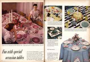 Better Homes & Gardens February 1959 Magazine Article: Fun with special occasion tables