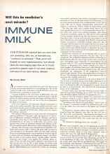Better Homes & Gardens March 1959 Magazine Article: IMMUNE MILK