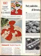 Better Homes & Gardens May 1959 Magazine Article: Party sandwiches... all dressed up
