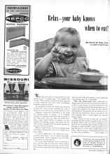 Better Homes & Gardens May 1959 Magazine Article: Relax--your baby knows when to eat!