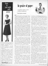 Better Homes & Gardens June 1959 Magazine Article: In praise of paper