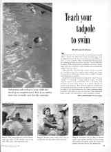 Better Homes & Gardens July 1959 Magazine Article: Teach your tadpole to swim