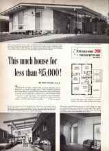 Better Homes & Gardens August 1959 Magazine Article: This much house for less than $15,000!