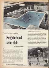 Better Homes & Gardens August 1959 Magazine Article: Now's the time to plan a Neighborhood swim club
