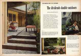 Better Homes & Gardens August 1959 Magazine Article: The dividends double outdoors