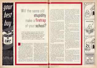 Better Homes & Gardens September 1959 Magazine Article: Will the same old stupidity make a firetrap of your school?