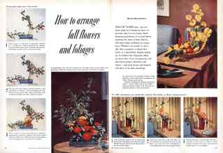 Better Homes & Gardens September 1959 Magazine Article: How to arrange fall flowers and foliages