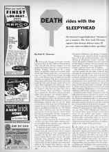 Better Homes & Gardens October 1959 Magazine Article: DEATH rides with the SLEEPYHEAD
