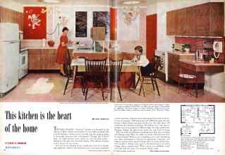 Better Homes & Gardens October 1959 Magazine Article: This kitchen is the heart of the home