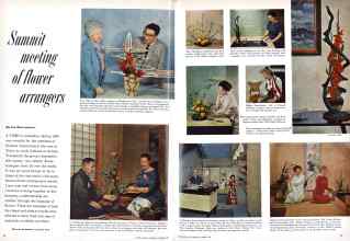Better Homes & Gardens October 1959 Magazine Article: Summit meeting of flower arrangers
