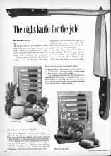 Better Homes & Gardens November 1959 Magazine Article: The right knife for the job!