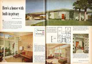 Better Homes & Gardens November 1959 Magazine Article: Here's a house with built-in privacy