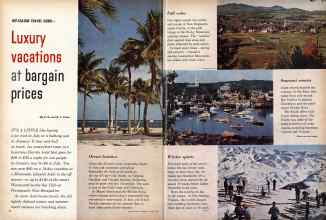 Better Homes & Gardens January 1960 Magazine Article: Luxury vacations at bargain prices