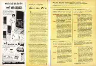 Better Homes & Gardens May 1960 Magazine Article: Recipes for laundering Wash and Wear