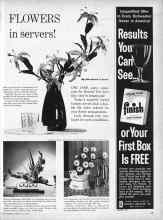 Better Homes & Gardens July 1960 Magazine Article: FLOWERS in servers!