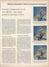 Better Homes & Gardens July 1960 Magazine Article: Step-by-step guide to basic arrangement techniques