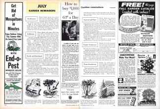 Better Homes & Gardens July 1960 Magazine Article: JULY GARDEN REMINDERS