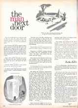 Better Homes & Gardens August 1960 Magazine Article: the man next door