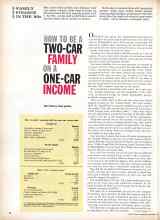 Better Homes & Gardens September 1960 Magazine Article: HOW TO BEA TWO-CAR FAMILY ON A ONE-CAR INCOME