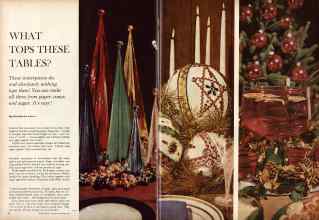 Better Homes & Gardens December 1960 Magazine Article: WHAT TOPS THESE TABLES?