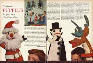 Better Homes & Gardens December 1960 Magazine Article: Handmade PUPPETS for your own Christmas show