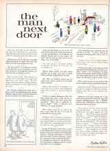 Better Homes & Gardens February 1961 Magazine Article: the man next door
