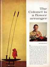 Better Homes & Gardens March 1961 Magazine Article: The Colonel is a flower arranger