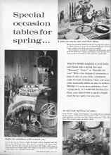Better Homes & Gardens March 1961 Magazine Article: Special occasion tables for spring
