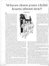 Better Homes & Gardens March 1961 Magazine Article: Where does your child learn about sex?