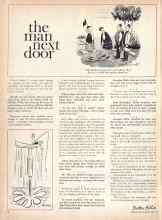 Better Homes & Gardens June 1961 Magazine Article: the man next door