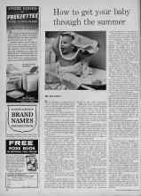 Better Homes & Gardens July 1961 Magazine Article: How to get your baby through the summer