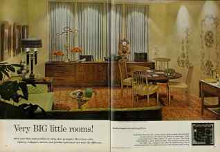 Better Homes & Gardens July 1961 Magazine Article: Very BIG little rooms!
