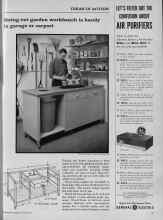 Better Homes & Gardens August 1961 Magazine Article: Swing-out garden workbench is handy in garage or carport