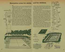 Better Homes & Gardens August 1961 Magazine Article: Recreation areas for adults and for children