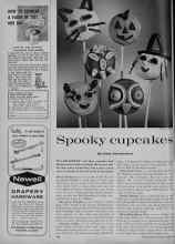 Better Homes & Gardens October 1961 Magazine Article: Spooky cupcakes