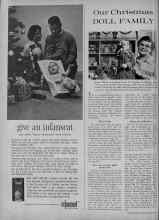 Better Homes & Gardens December 1961 Magazine Article: Our Christmas DOLL FAMILY