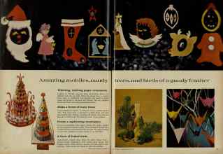 Better Homes & Gardens December 1961 Magazine Article: Amazing mobiles, candy trees, and birds of a gaudy feather