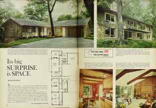Better Homes & Gardens January 1962 Magazine Article: Its big SURPRISE is SPACE