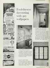 Better Homes & Gardens February 1962 Magazine Article: Fool-the-eye decorating with gay wallpapers