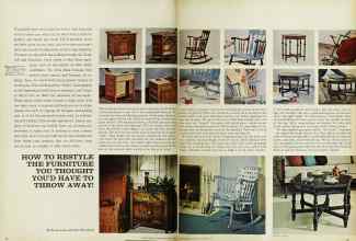 Better Homes & Gardens October 1962 Magazine Article: HOW TO RESTYLE THE FURNITURE YOU THOUGHT YOU'D HAVE TO THROW AWAY!