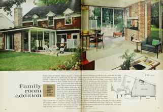 Better Homes & Gardens January 1963 Magazine Article: Family room addition