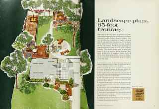 Better Homes & Gardens January 1963 Magazine Article: Landscape plan--65-foot frontage