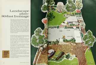 Better Homes & Gardens January 1963 Magazine Article: Landscape plan--80-foot frontage