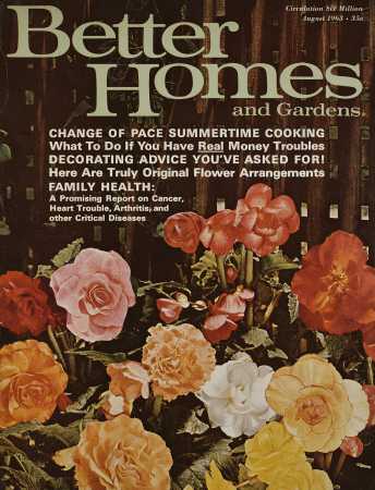 Better Homes & Gardens August 1963 Magazine Cover