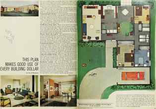Better Homes & Gardens August 1963 Magazine Article: THIS PLAN MAKES GOOD USE OF EVERY BUILDING DOLLAR